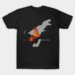 t-rex shadow rooster crowing T-Shirt